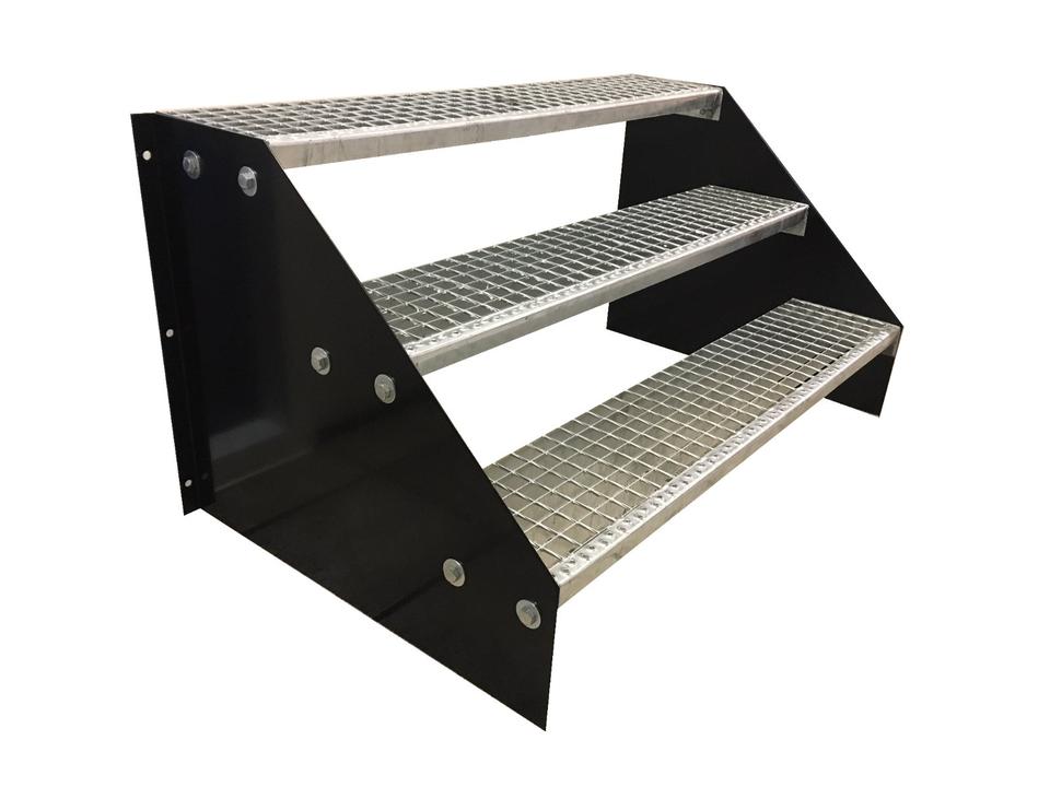 3 Stufen Standtreppe Stahltreppe Breite 100cm Höhe 63cm Schwarz in Hamminkeln