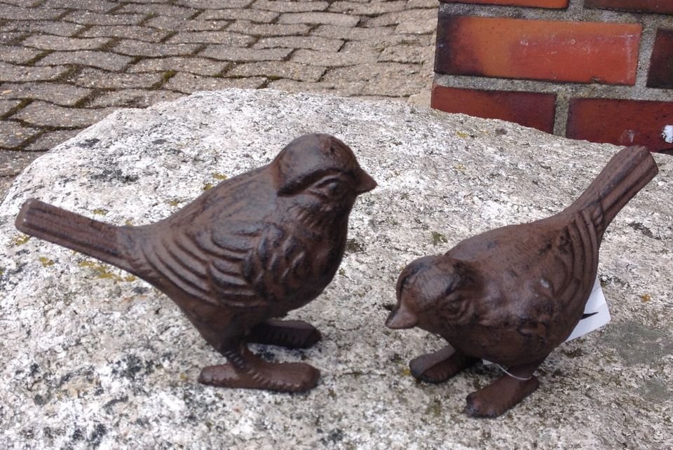 Vogelpaar Gusseisen Guss Vögel Vogel Gartendeko Landhaus NEU in Wiesmoor