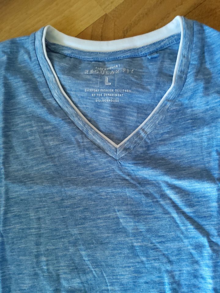 T-Shirt Gr. L, clockhouse, hellblau/weiß gestreift, NEU in Ense