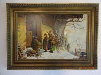 Ölgemälde Kinder in Winterlandschaft Öl auf Leinen 75cm x55cm Nordrhein-Westfalen - Viersen Vorschau