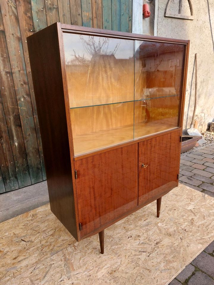 DDR Vitrine Glasvitrine Bar Schrank Kommode mit Glas in Leipzig