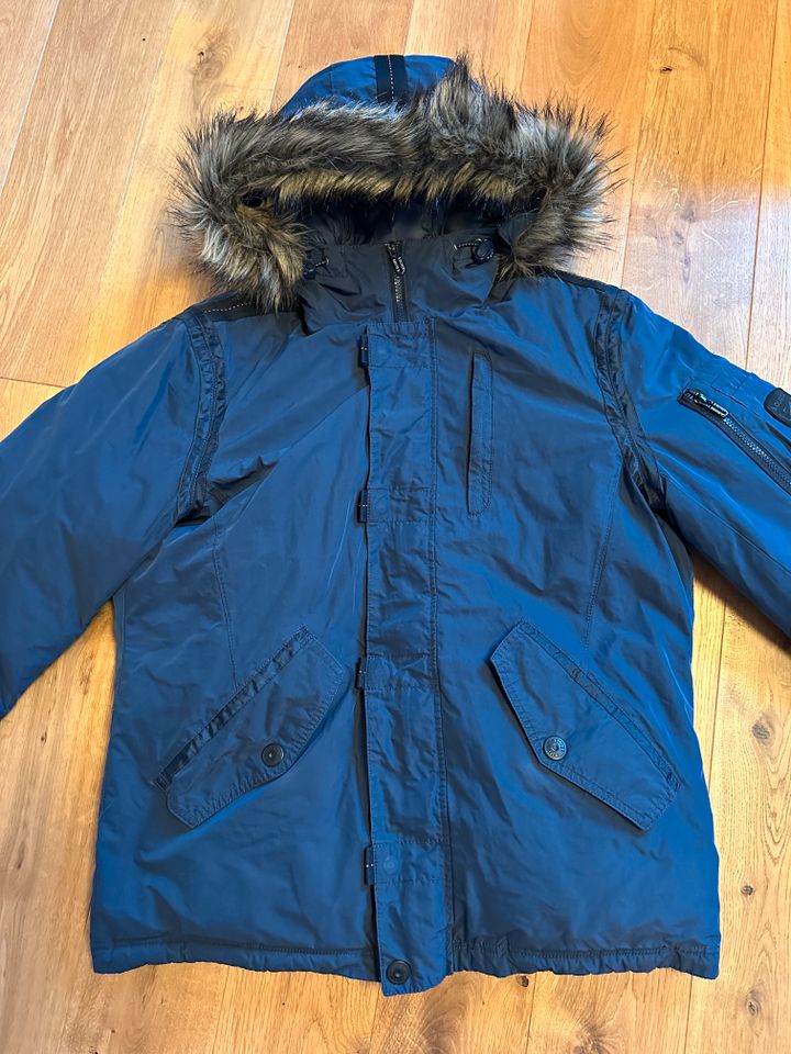 S. Oliver Winter Jacke mit Fellkragen Gr. L blau in Hamburg