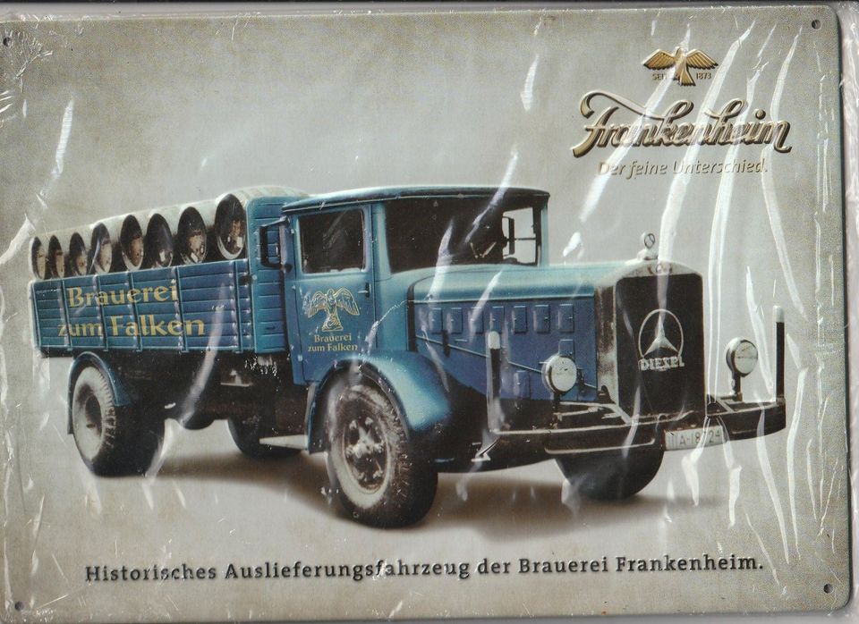 Blechschild Frankenheim Brauerei historisches Fahrzeug Mercedes in Wilhelmsthal