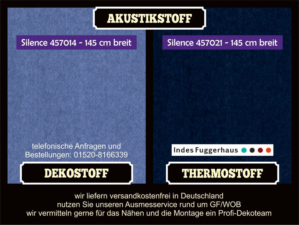 Dekostoff / Akustikstoff / Thermostoff - Indes Silence 145 cm in Osloß