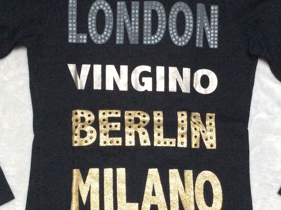 VINGINO langarm Shirt schwarz / gold / Glitzer Gr. 12J /152 in Bad Bocklet