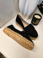 Espadrilles mit Plateau. Schwarz. Veloursleder Bayern - Augsburg Vorschau