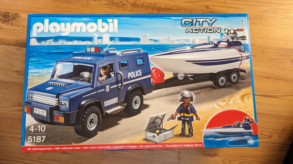 Playmobil 5187 City Action Polizei-Truck mit Speedboot in Troisdorf