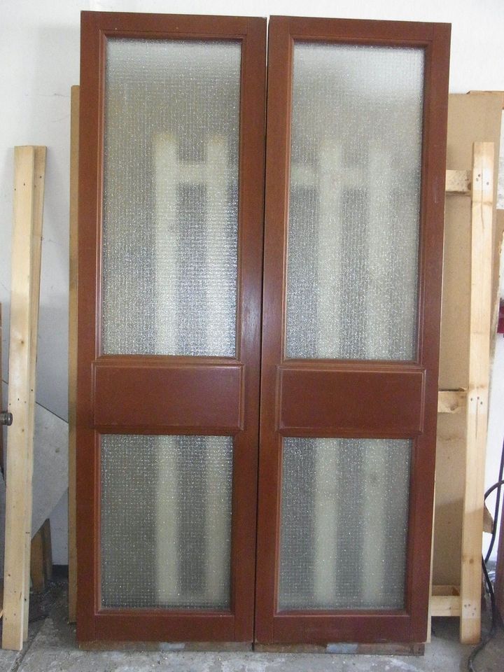 2 x Fenster Tür Holz Festverglasung Raumteiler 61 x 225 cm in Muldenhammer