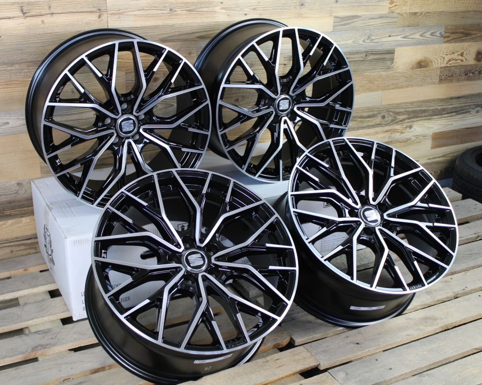 Wheelworld 2DRV WH37 19 Zoll Felgen für Seat Cupra Leon Ateca Alhambra Altea Formentor Tarraco Exeo 1P 5F KL 5FP ST 7N KM VZ VZ4 VZ5 KN FR 5P 3R Hybrid e Sommerräder Winterräder schwarz Räder poliert in Neckarsulm