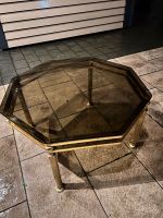 Goldener Metall Couchtisch mit Glasplatte dunkel getönt Kreis Pinneberg - Tornesch Vorschau