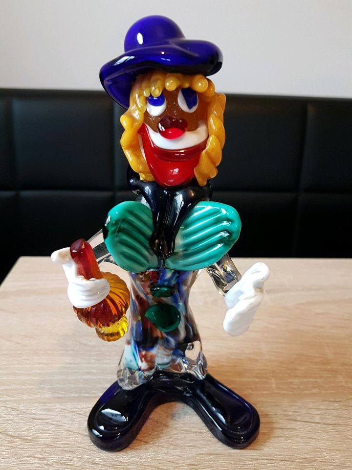 Glas Clown Murano bunt Deko Haus Vintage keine Mängel sichtbar in Mehlbach