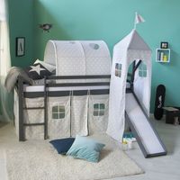 Hochbett Kinderbett Spielbett Rutsche 90x200 cm Turm Grau VB260€* Sachsen-Anhalt - Magdeburg Vorschau