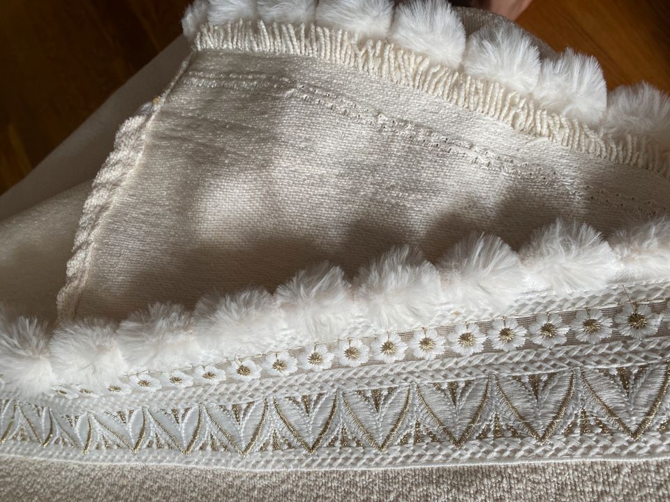 2x Bett Sofa Überwurf Bett Decken perlmuttweiss 180x260 cm in Regensburg