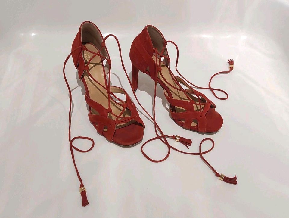 Michael Kors High Heels rot zum schnüren "wildleder" 39 in Bergheim