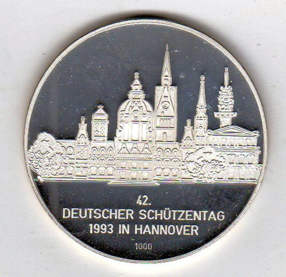 Silbermedaille 1993. 42. Deutscher Schützentag Hannover in Freiburg im Breisgau