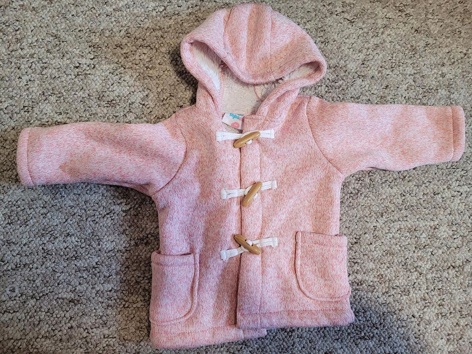 Mädchen Jacke Topomini Gr. 68 gefüttert Dufflecoat rosa in Ennepetal