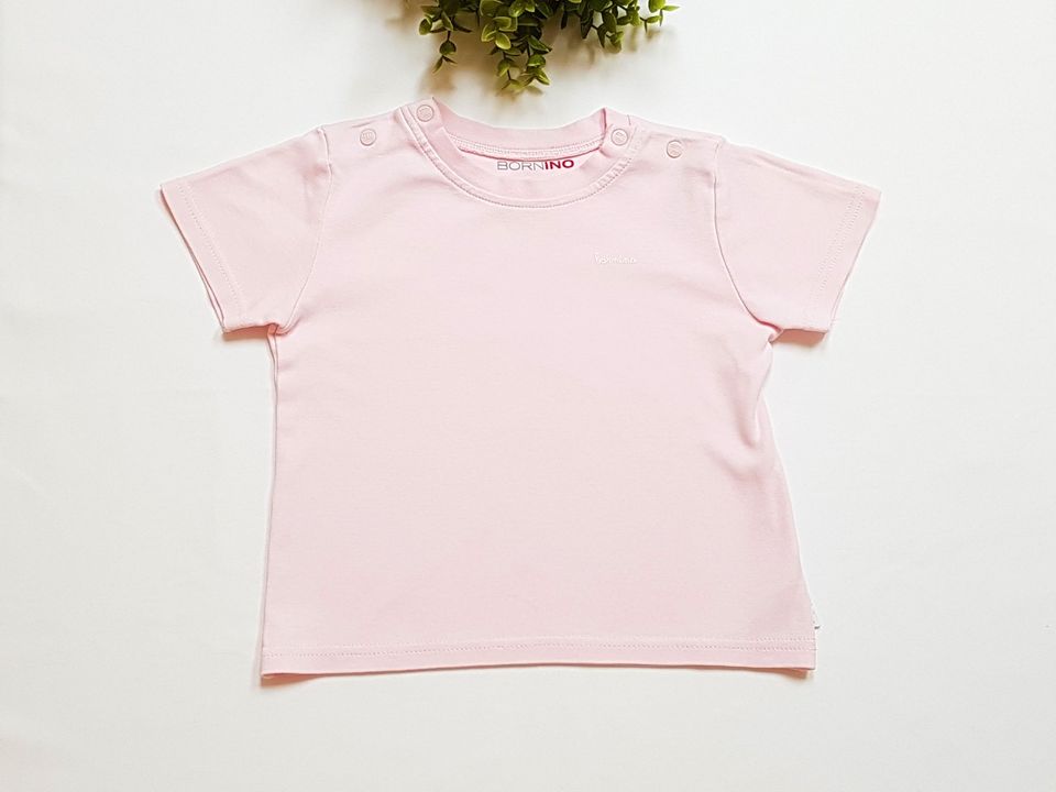 Bornino Mädchen T-Shirt Kurzarm Shirt Top uni rosa 86 92 in Lippstadt