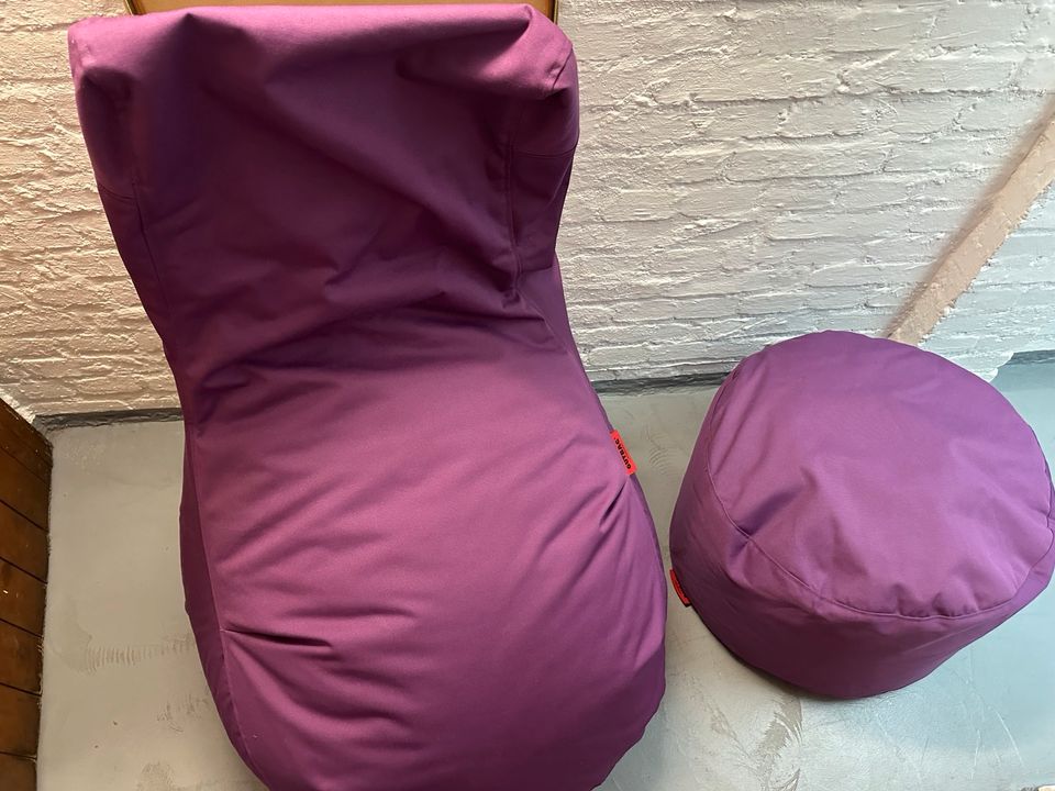 Outbag Sitzsack und Sitzhocker/Beistelltisch lila in Werne