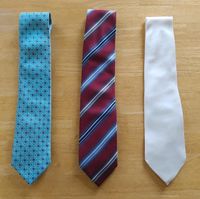 Krawatte 100% Seide weiß, rot bzw. burgunderfarben, hellblau München - Schwanthalerhöhe Vorschau