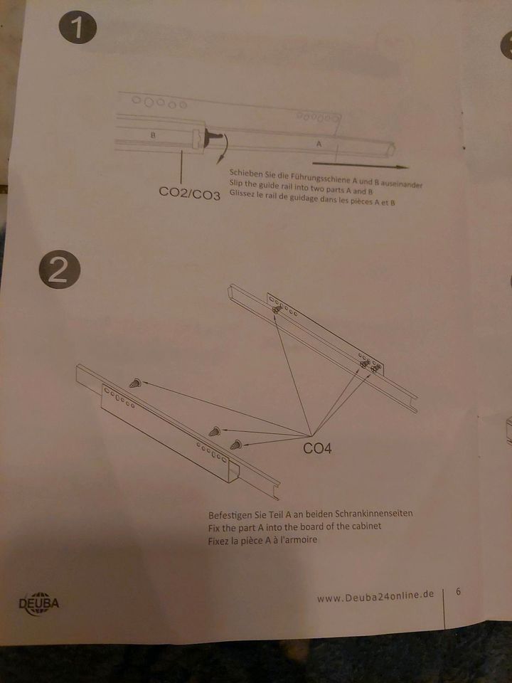 Schrankauszug Küche Teleskopschublade 40 breit Deuba Neu nachrüst in Mengerskirchen