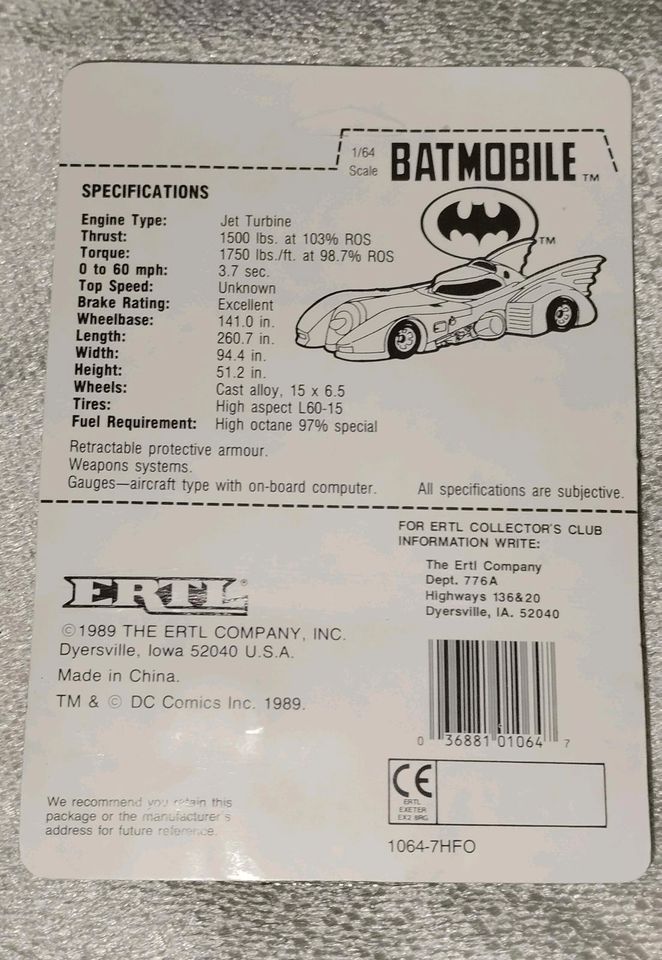 Batman  Batmobile 1989 original slead Telefon in Berlin