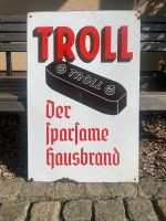 Altes Emailleschild Troll Briketts Sachsen - Kirschau Vorschau