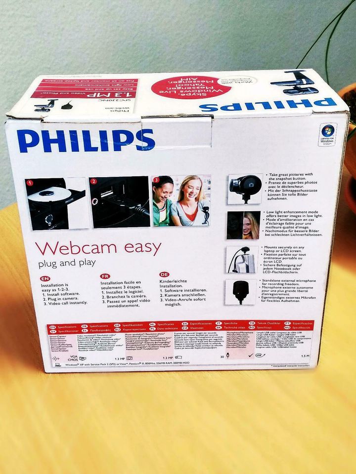 ✅ NEU Philips homeoffice Webcam SPC230NC USB mit ext. Mikrofon in Nörvenich