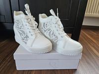 Weiße Keilschuhe für Damen Optik wie Schnürsneakers  // Größe 38 Bayern - Postbauer-Heng Vorschau