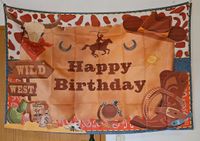 Wild West, Cowboy,  Happy Birthday Fahne,  150x100cm,  Reiter, Rheinland-Pfalz - Urmitz Vorschau