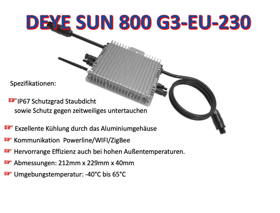 Balkonkraftwerk PowerPack 800/910 FULL BLACK mit Deye 800 in Sangerhausen