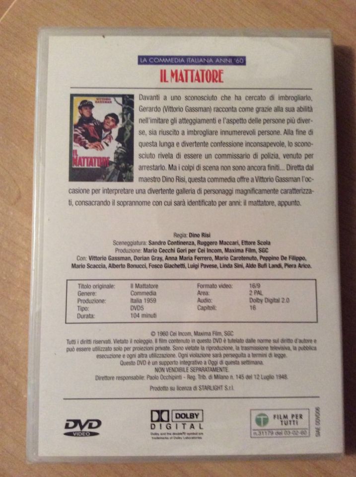 DVD NEU - IL MATTATORE La Commedia Italiana Anni 60 IT Import in  Rheinland-Pfalz - Mainz | Filme & DVDs gebraucht kaufen | eBay  Kleinanzeigen ist jetzt Kleinanzeigen