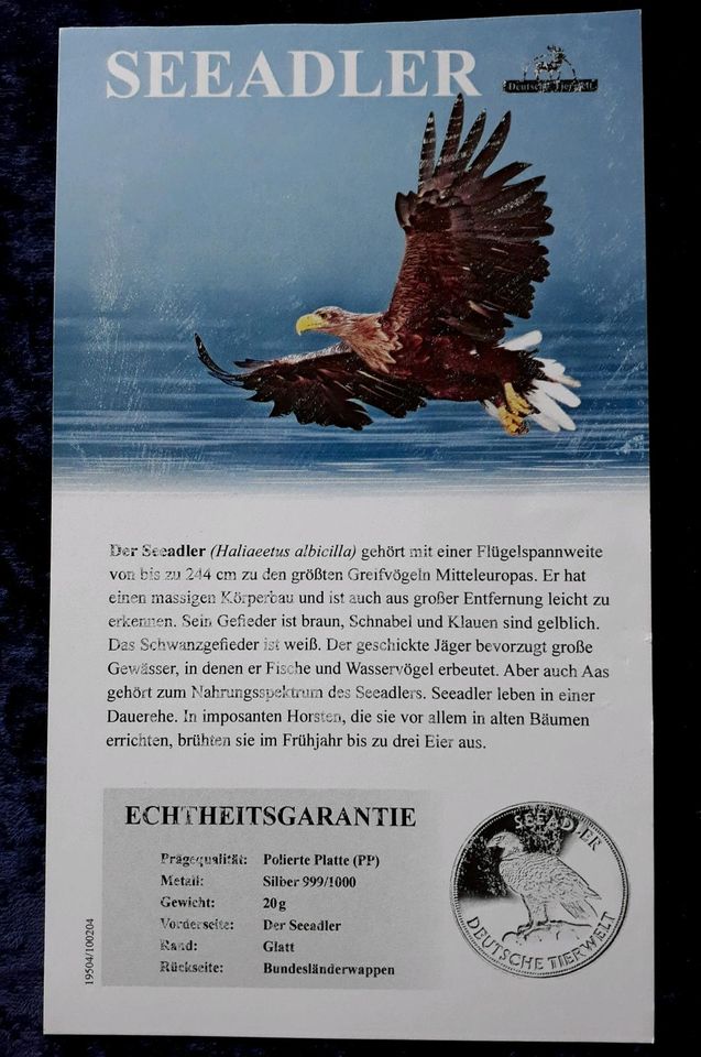 Münzen Deutsche Tierwelt Wolf, Feldlerche, Seeadler in Heeslingen