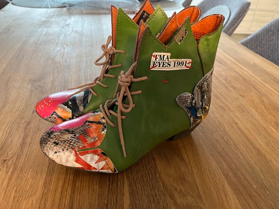 Maia Schuhe/ Stiefeletten grün Leder Gr.38 neuwertig in Meinhard