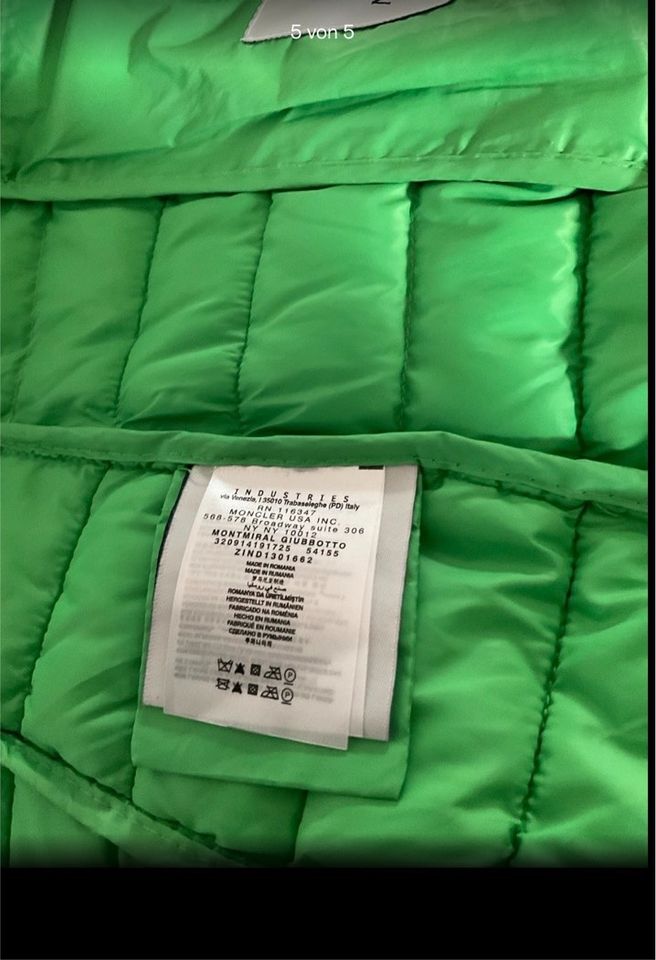 Neuw. Original Moncler Übergangsjacke Jacke Damen Gr. 2 / 36 grün in Schmelz