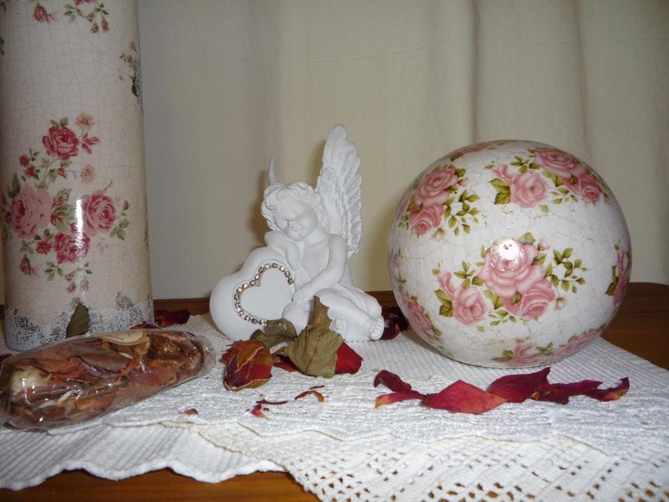 Vintage Shabby Landhaus Deko-Kugel Blüten Muster in Hilgermissen