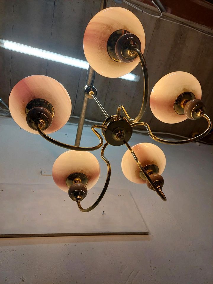 Vintage Lampe Leuchte Hängelampe Glas 60er 70er DDR retro in Leipzig