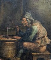Niederländische Malerei : Rauchender Bauer - Öl auf Holz um 1700 Baden-Württemberg - Endingen Vorschau