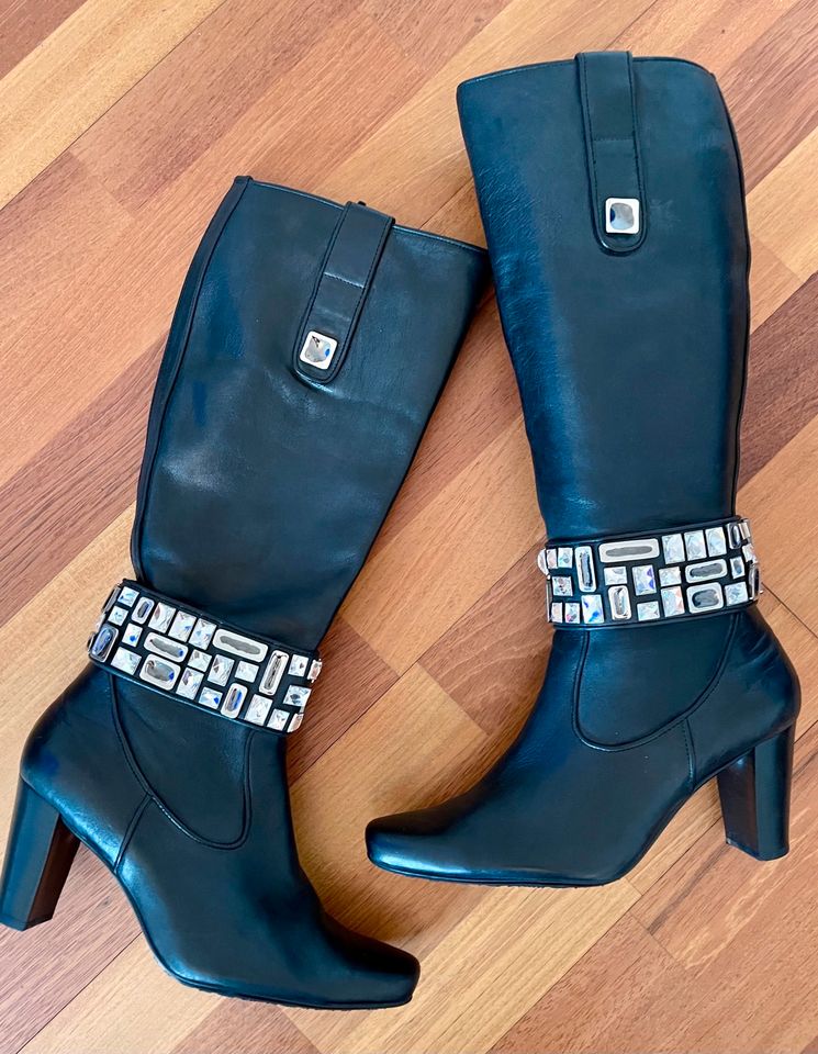 HÖGL Lederstiefel Stiefel mit Swarovski Kristalle 38,5 TOP ✨✨ in Berlin