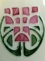 Antike Jugendstil Kacheln, Fliesen rote Blüte, cremiger Hinter, Hessen - Wiesbaden Vorschau