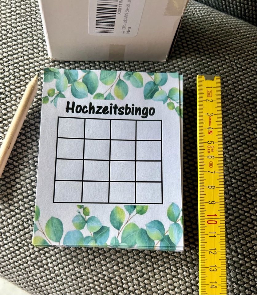 100x Minibleistifte + Radiergummi und Hochzeitsbingo Eucalyptus in Rednitzhembach