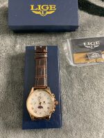 Lige Herren Uhr in Gold / Leder Armband Nordrhein-Westfalen - Oberhausen Vorschau