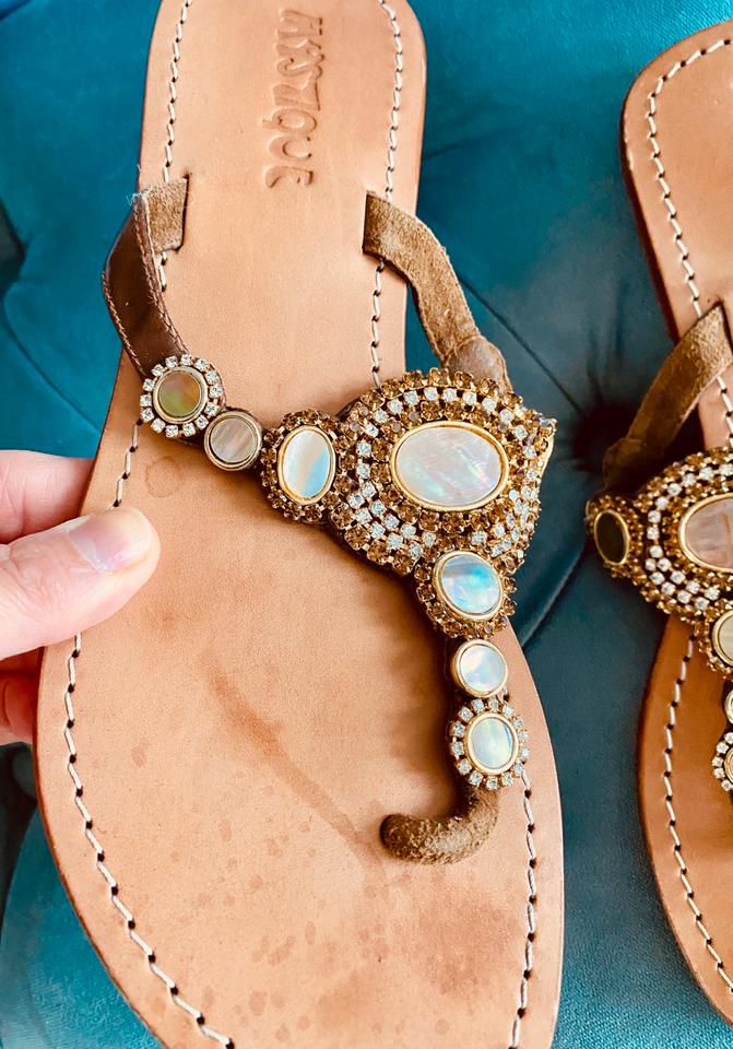 Exklusive Mystique Leder Sandalen St. Tropez Capri Gr. 40 in Gauting