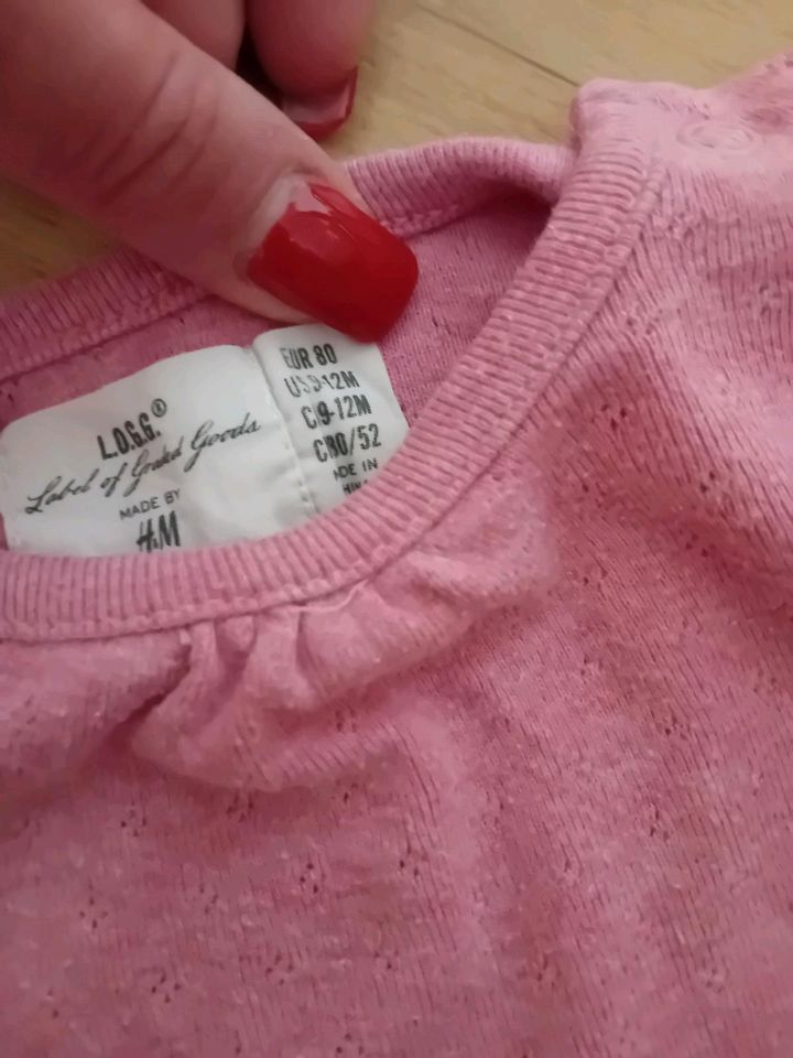 Pullover 80 pink mit Muster von H&M in Flieden