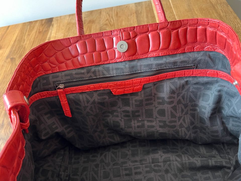 Kroko Chelsea Shopper M Leder Rote Liebeskind Tasche Handtasche in Vlotho