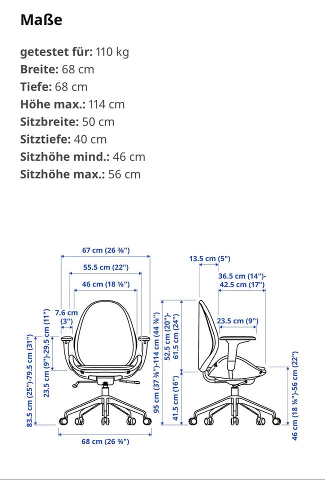 Schreibtischstuhl IKEA Hattefjäll in Dortmund