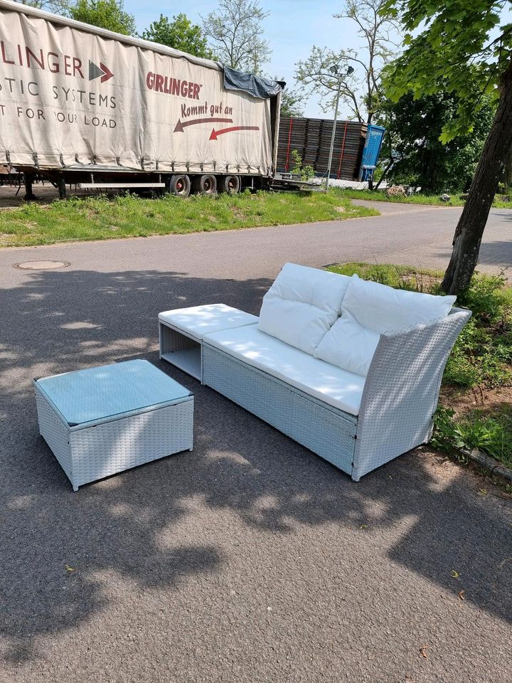 Polyrattan Couch Set Balkongarnitur Garten Terrasse in Rehlingen-Siersburg