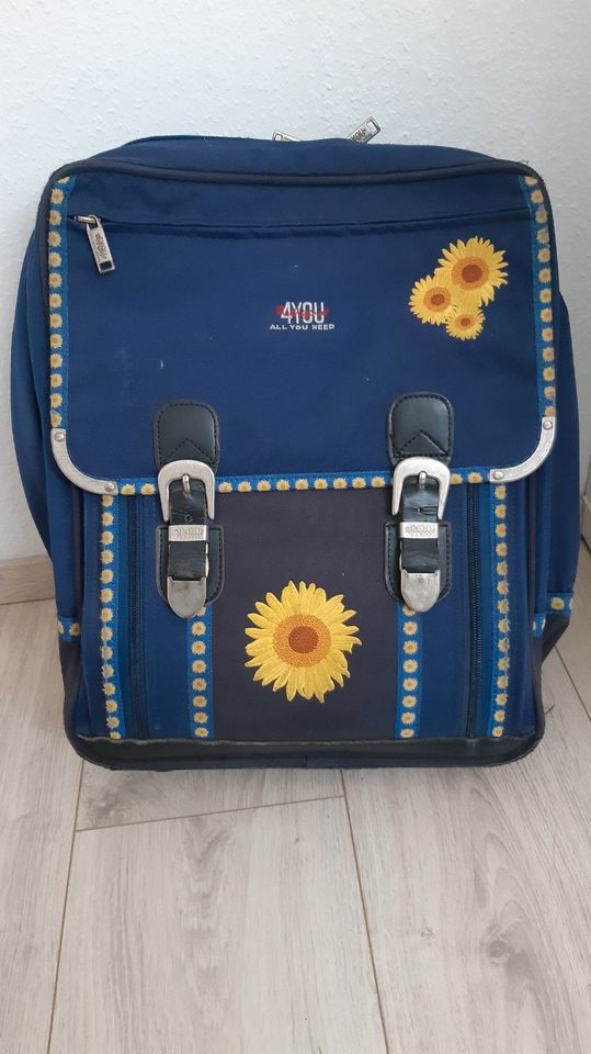 4you Schulrucksack Sonnenblume Blau in Waiblingen