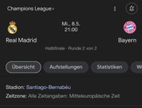 Suche Real - Bayern Ticket (1x) Rückspiel 08.05. in Madrid München - Maxvorstadt Vorschau