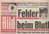 Bild-Zeitung 20. April 1974 - 50. Geburttstag - Unbenutzt Nordrhein-Westfalen - Erftstadt Vorschau