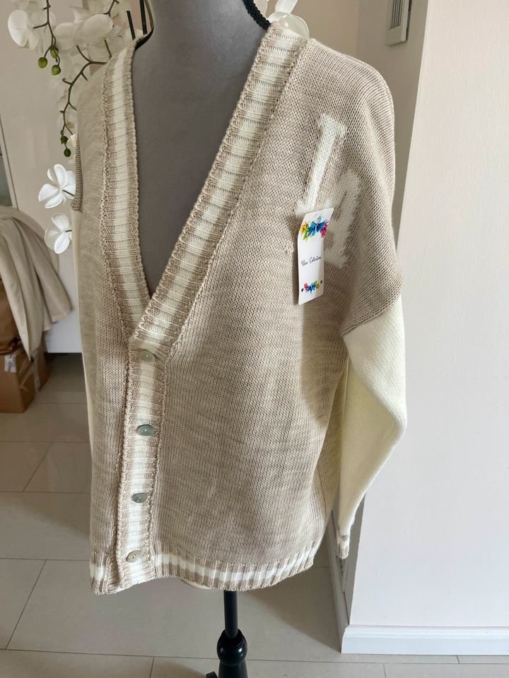 Cardigan Strickjacke LA Beige Creme Onesize Neu in Hammah